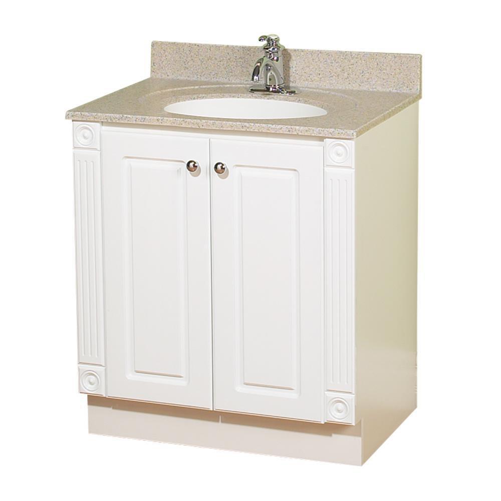 Magickwoods White 30 in. Medium-Density Fiberboard Bathroom Vanity 
