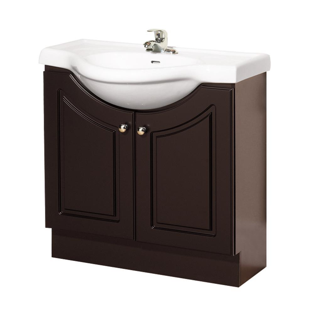 Magickwoods Dark Cherry 32 in. Porcelain Vanity Cabinet 