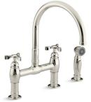 Two Handle Bridge Kitchen Faucet in Vibrant® Polished Nickel
