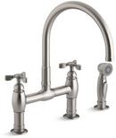 Two Handle Bridge Kitchen Faucet in Vibrant® Stainless