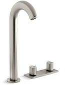 3-Hole Widespread Bathroom Faucet with Double Knob Handle in Vibrant Brushed Nickel