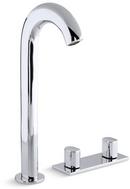 3-Hole Widespread Bathroom Faucet with Double Knob Handle in Polished Chrome
