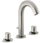 3-Hole Deckmount Widespread Lavatory Faucet with Double Knob Handle in Vibrant Brushed Nickel