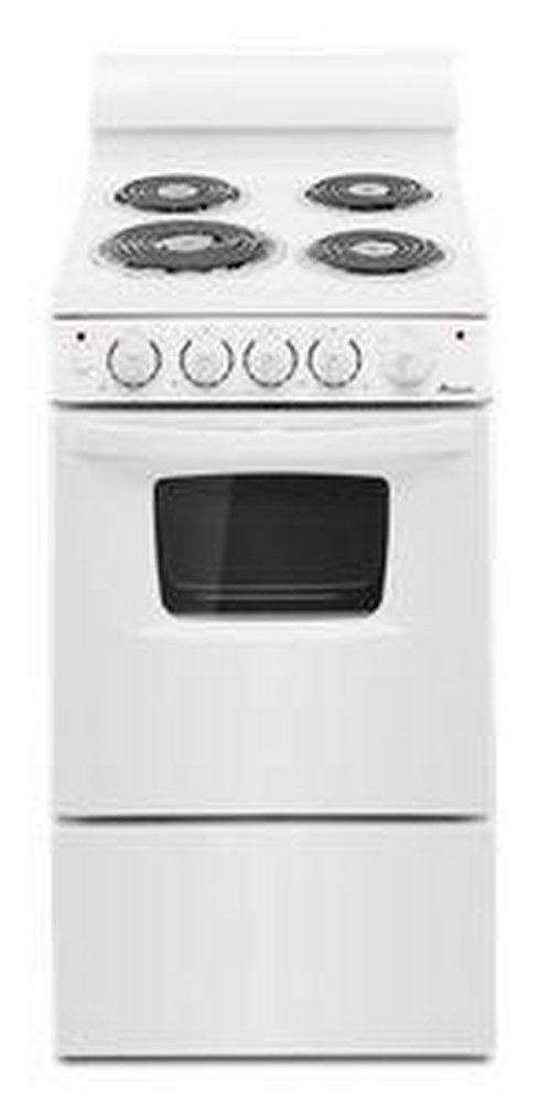 Amana White 19-3/4 in. Electric 4-Burner Coil Freestanding Range 