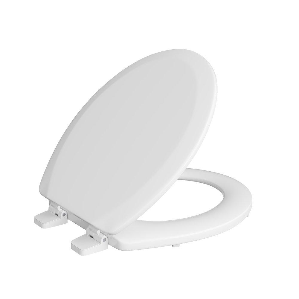 Jones Stephens White Round Closed Front Toilet Seat with Cover 