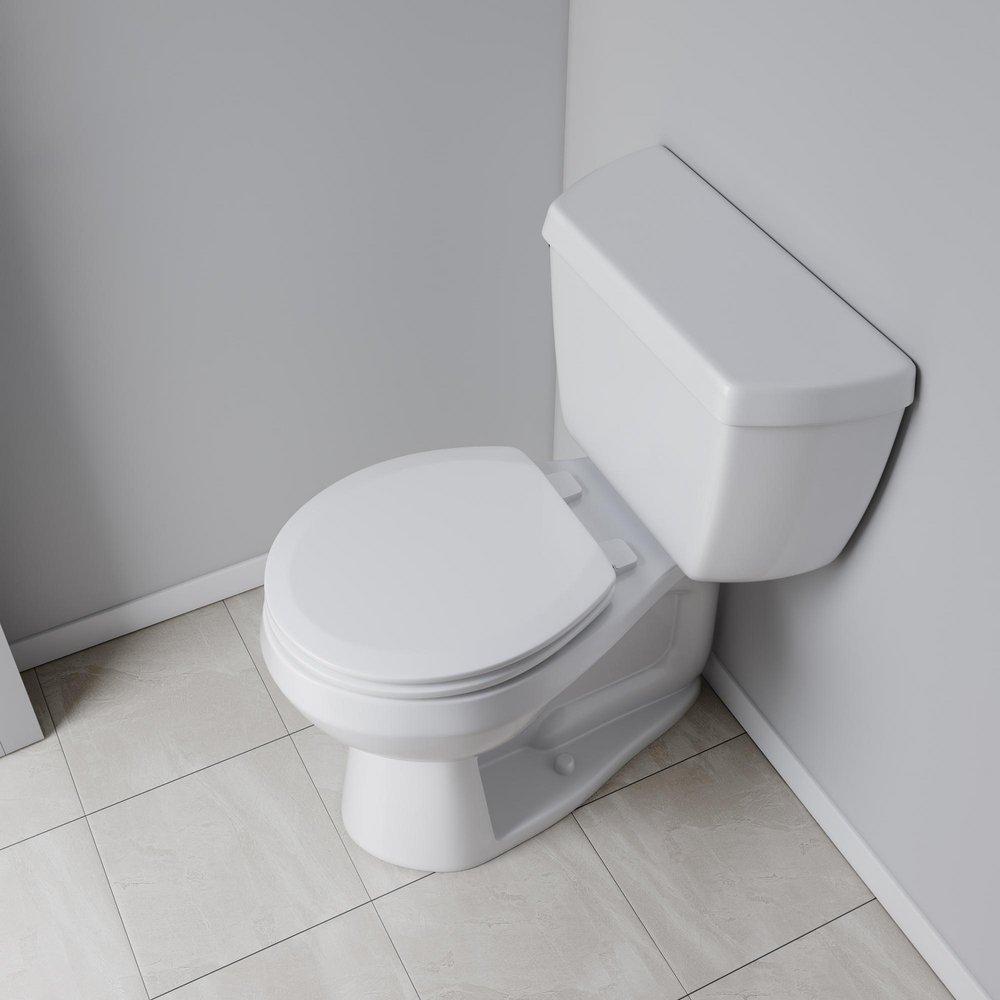 Jones Stephens White Round Closed Front with Cover Toilet Seat 