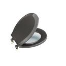 Round Closed Front Toilet Seat with Cover in Tender Grey