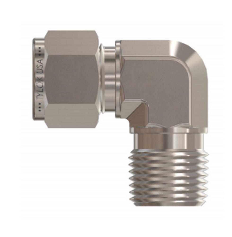Tylok OD Tube x MNPT Stainless Steel 90 Degree Double Reducing Elbow 