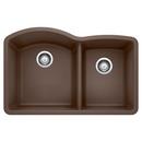 32 in. Undermount Silgranit Double Bowl Kitchen Sink in Café