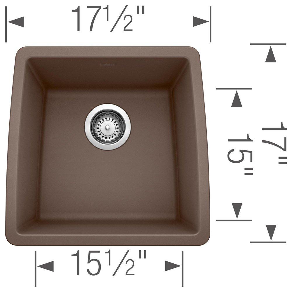 BLANCO Cafe 17-1/2 x 17 x 9 in. Under-Mount Single Bowl Sink 