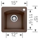 BLANCO Caf&eacute; 15 x 15 in. 1 Hole Drop-in and Undermount Granite Bar Sink 