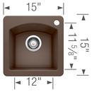 BLANCO Caf&eacute; 15 x 15 in. 1 Hole Drop-in and Undermount Granite Bar Sink 