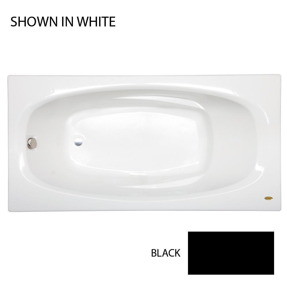 JACUZZI&reg; Black 72 x 36 in. Acrylic Rectangle Drop-In or Skirted Bathtub with Right Drain 