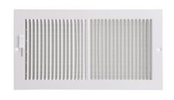 10 x 6 in. 2-Way Steel Baseboard Register in White - 1/3 in. Spaced Fins