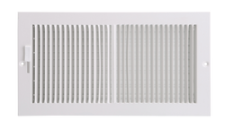 10 x 6 in. 2-Way Steel Baseboard Register in White - 1/3 in. Spaced Fins