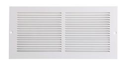 12 x 6 in. Residential 1-way Stamped Fin Baseboard Return Grille in White Steel
