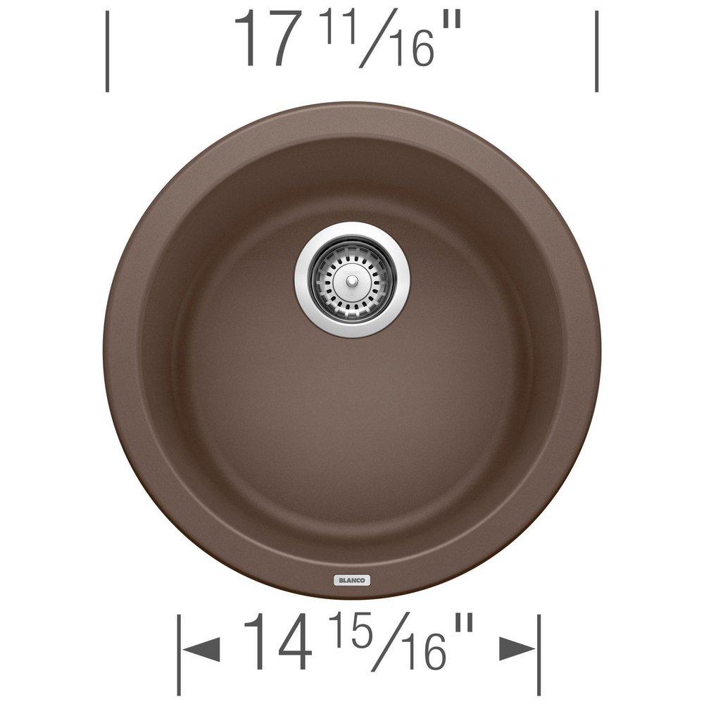 BLANCO Cafe 17-11/16 x 17-11/16 in. Drop-in and Undermount Granite Bar Sink 