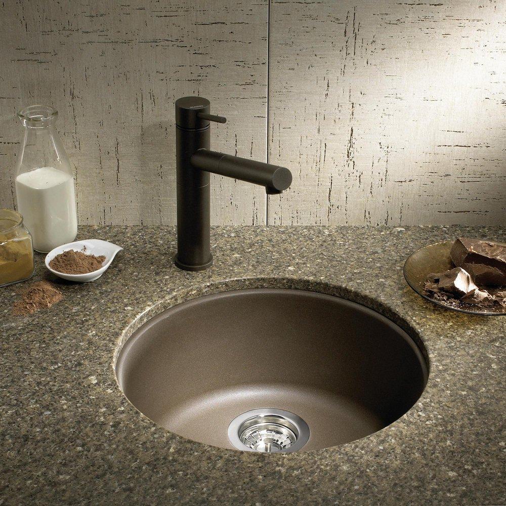 BLANCO Cafe 17-11/16 x 17-11/16 in. Drop-in and Undermount Granite Bar Sink 