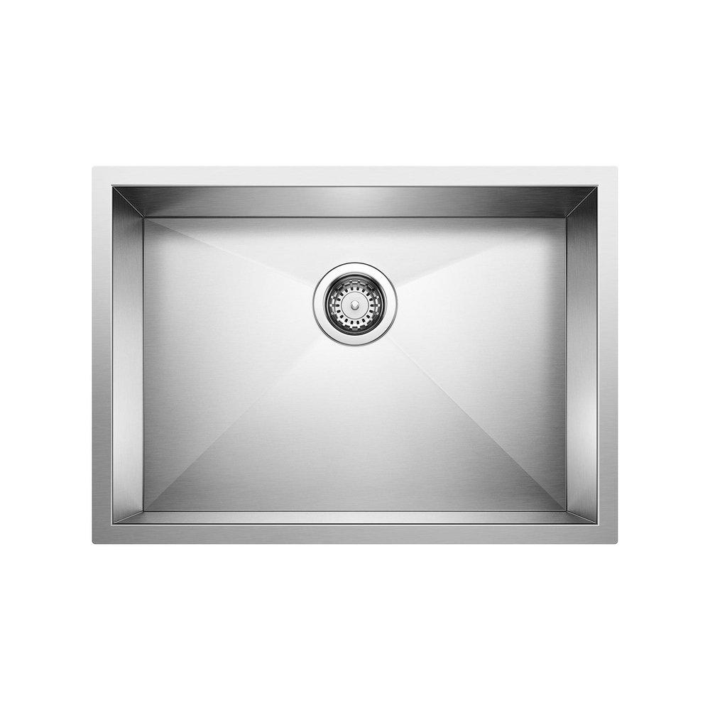 BLANCO Polished Satin 25 x 18 in. No Hole Stainless Steel Single Bowl Undermount Kitchen Sink 