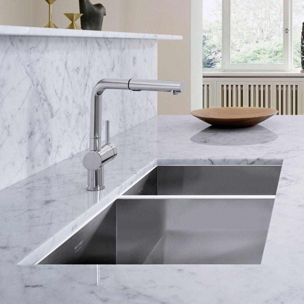BLANCO Stainless Steel 33 x 18 in. No Hole Stainless Steel Double Bowl Undermount Kitchen Sink 