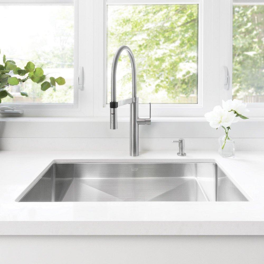 BLANCO Polished Satin 32 x 18 in. No Hole Stainless Steel Single Bowl Undermount Kitchen Sink 