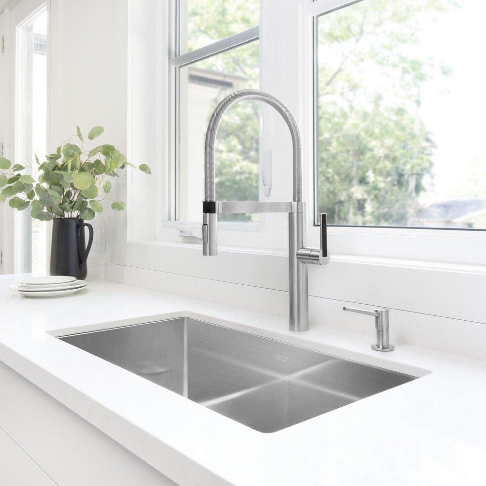 BLANCO Polished Satin 32 x 18 in. No Hole Stainless Steel Single Bowl Undermount Kitchen Sink 