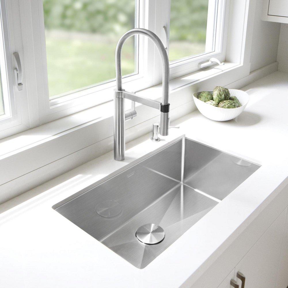 BLANCO Polished Satin 32 x 18 in. No Hole Stainless Steel Single Bowl Undermount Kitchen Sink 