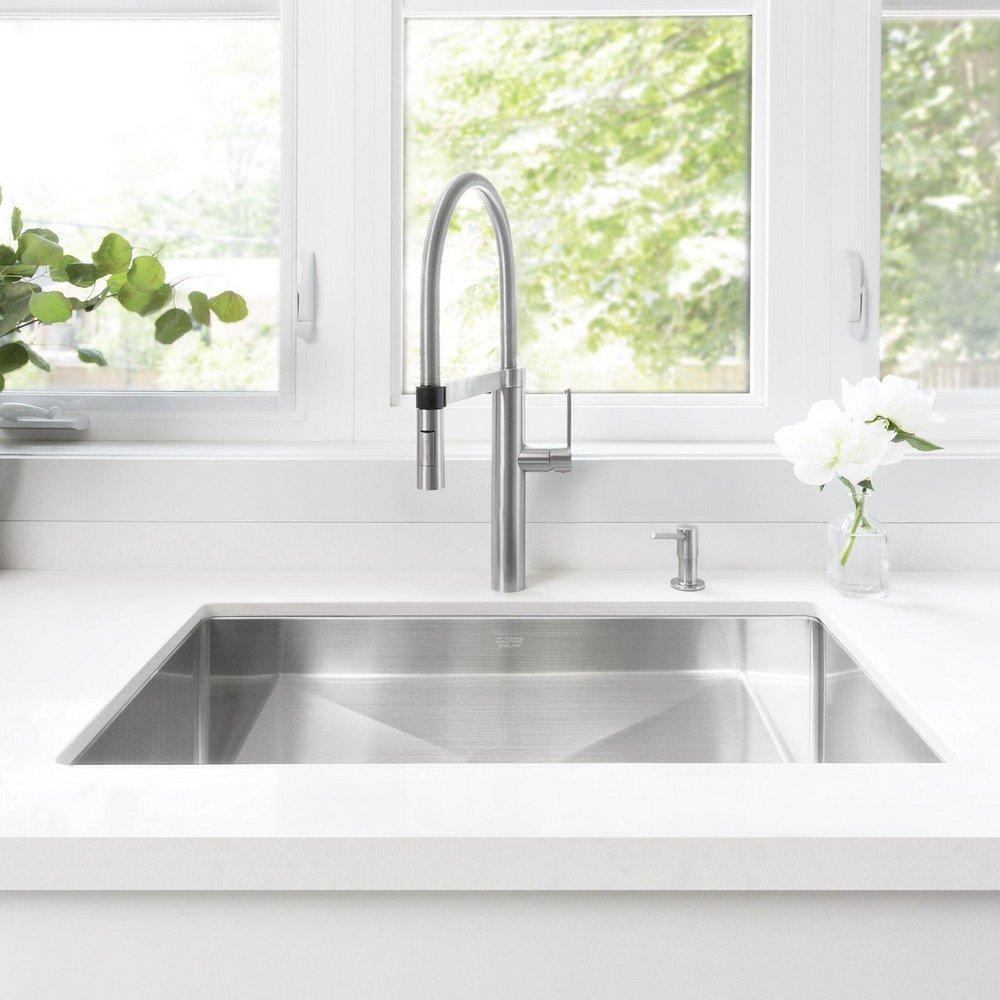 BLANCO Polished Satin 32 x 18 in. No Hole Stainless Steel Single Bowl Undermount Kitchen Sink 