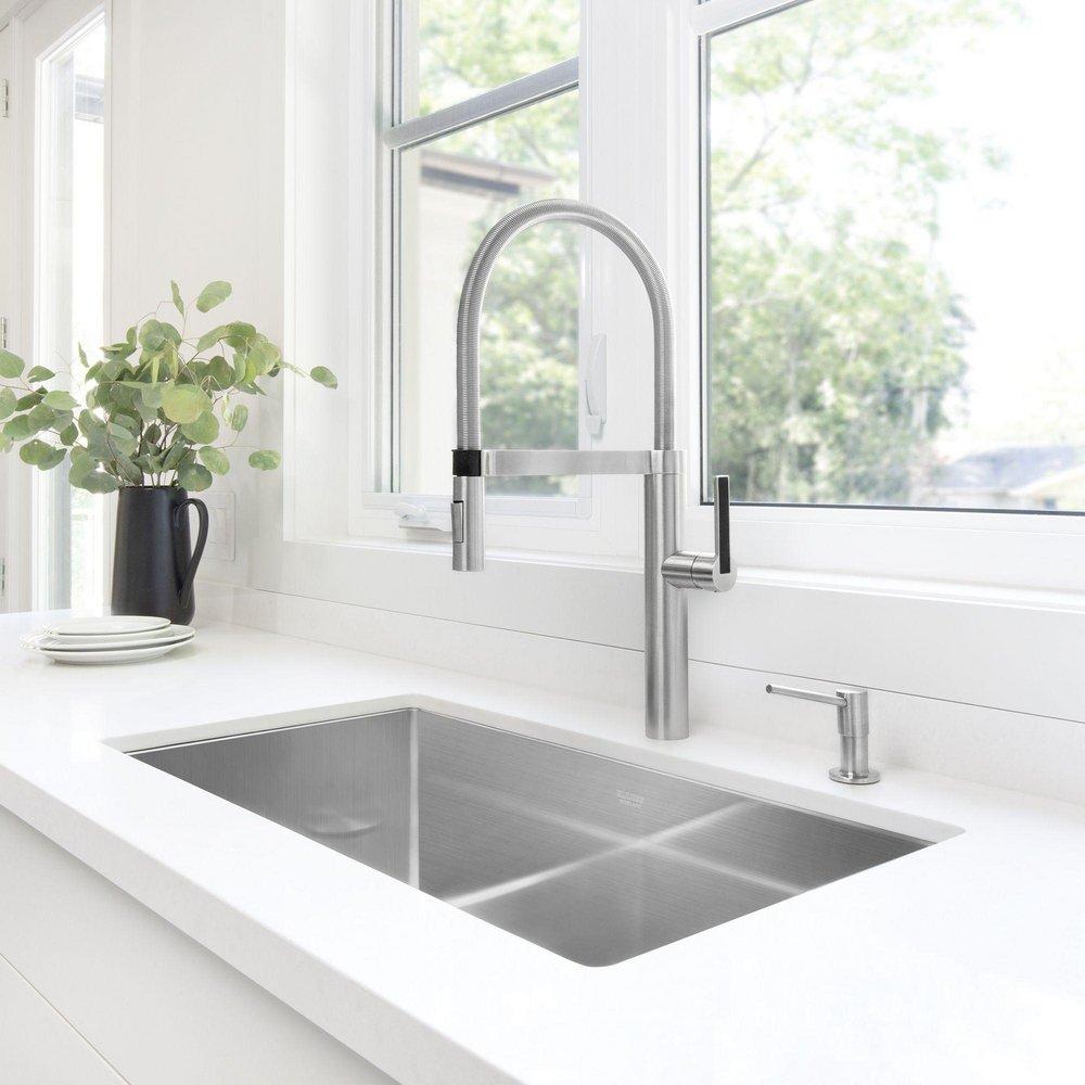 BLANCO Polished Satin 32 x 18 in. No Hole Stainless Steel Single Bowl Undermount Kitchen Sink 