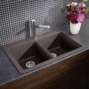 BLANCO Cafe 33 x 22 in. 1 Hole Composite Double Bowl Dual Mount Kitchen Sink 