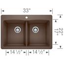 BLANCO Cafe 33 x 22 in. 1 Hole Composite Double Bowl Dual Mount Kitchen Sink 