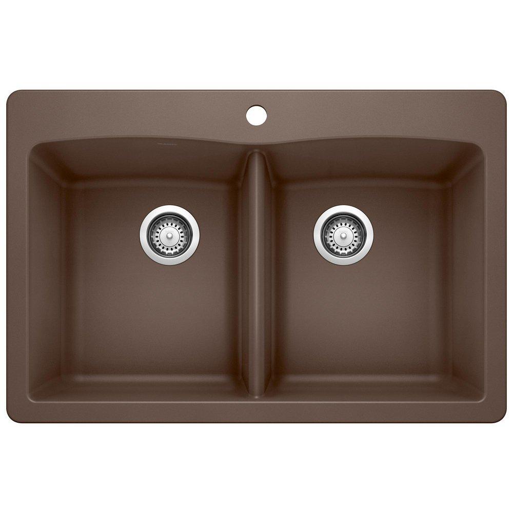 BLANCO Café 33 x 22 in. 1 Hole Composite Double Bowl Dual Mount Kitchen Sink 