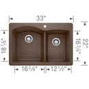 BLANCO Cafe 33 x 22 in. 1 Hole Composite Double Bowl Dual Mount Kitchen Sink 