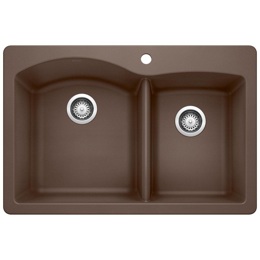 BLANCO Caf&eacute; 33 x 22 in. 1 Hole Composite Double Bowl Dual Mount Kitchen Sink 