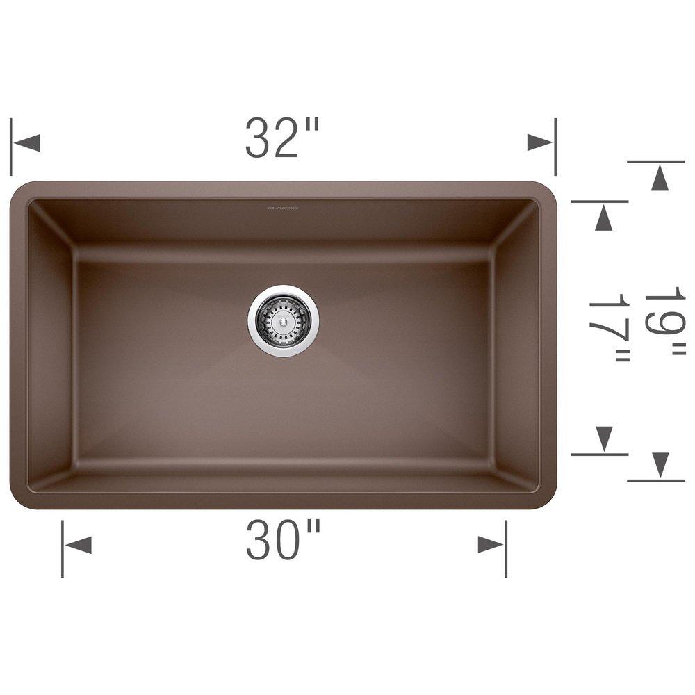 BLANCO Cafe 32 x 19 in. No Hole Composite Single Bowl Undermount Kitchen Sink 