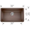 BLANCO Café 32 x 19 in. No Hole Composite Single Bowl Undermount Kitchen Sink 