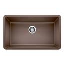32 x 19 in. No Hole Composite Single Bowl Undermount Kitchen Sink in Cafe Brown