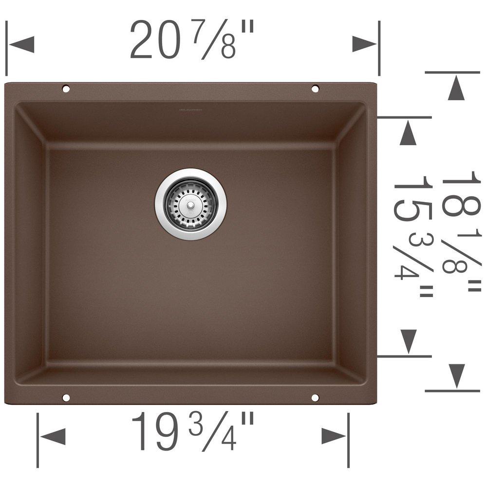 BLANCO Cafe 20-87/100 x 18-11/100 in. No Hole Composite Single Bowl Undermount Kitchen Sink 
