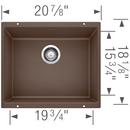 BLANCO Cafe 20-87/100 x 18-11/100 in. No Hole Composite Single Bowl Undermount Kitchen Sink 