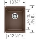 BLANCO Cafe 13-39/50 x 18-11/100 in. No Hole Composite Single Bowl Undermount Kitchen Sink 