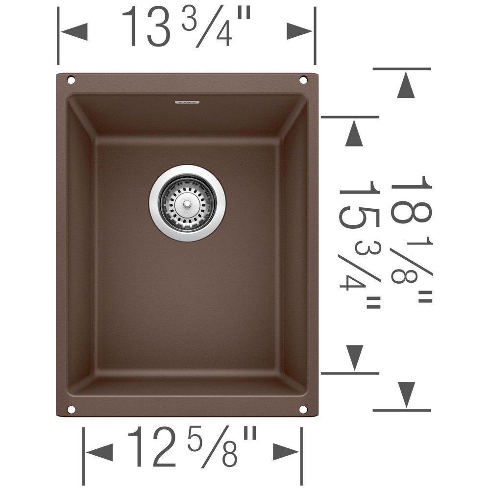 BLANCO Caf&eacute; 13-39/50 x 18-11/100 in. No Hole Composite Single Bowl Undermount Kitchen Sink 