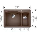 BLANCO Caf&eacute; 33 x 22 in. 1 Hole Composite Double Bowl Dual Mount Kitchen Sink 