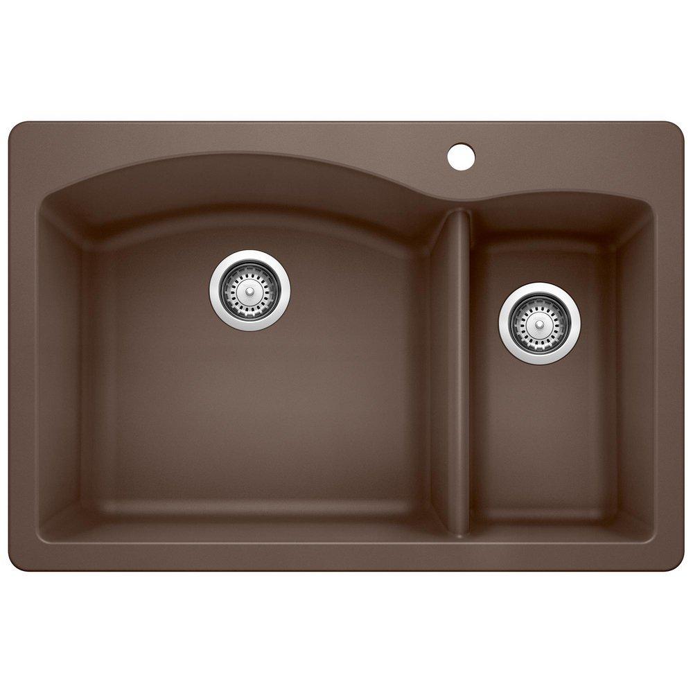 BLANCO Caf&eacute; 33 x 22 in. 1 Hole Composite Double Bowl Dual Mount Kitchen Sink 