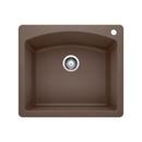 25 in. Dual Mount Silgranit Single Bowl Kitchen Sink in Café