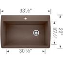 BLANCO Cafe 33-1/2 x 22 in. 1 Hole Composite Single Bowl Dual Mount Kitchen Sink 