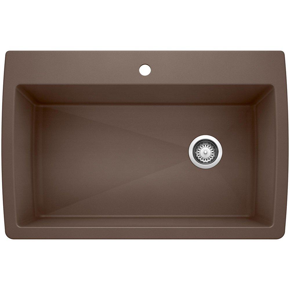 BLANCO Café 33-1/2 x 22 in. 1 Hole Composite Single Bowl Dual Mount Kitchen Sink 
