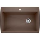 33-1/2 x 22 in. 1 Hole Composite Single Bowl Dual Mount Kitchen Sink in Cafe Brown