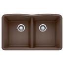 32 x 19-1/4 in. No Hole Composite Double Bowl Undermount Kitchen Sink in Cafe Brown