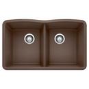 32 in. Undermount Silgranit Double Bowl Kitchen Sink in Café