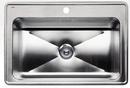 10 in. 18 ga 1-Hole 1-Bowl Drop-In Kitchen Sink in Stainless Steel